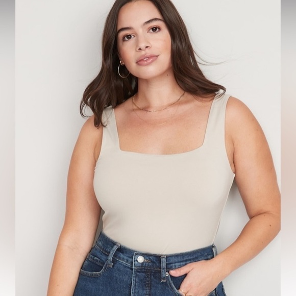 NWT! Wishbone Fitted Sleeveless Square-Neck Bodysuit - Size Large 🤎 - Picture 5 of 10